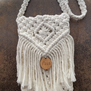 Bolso cuelgamóvil macramé